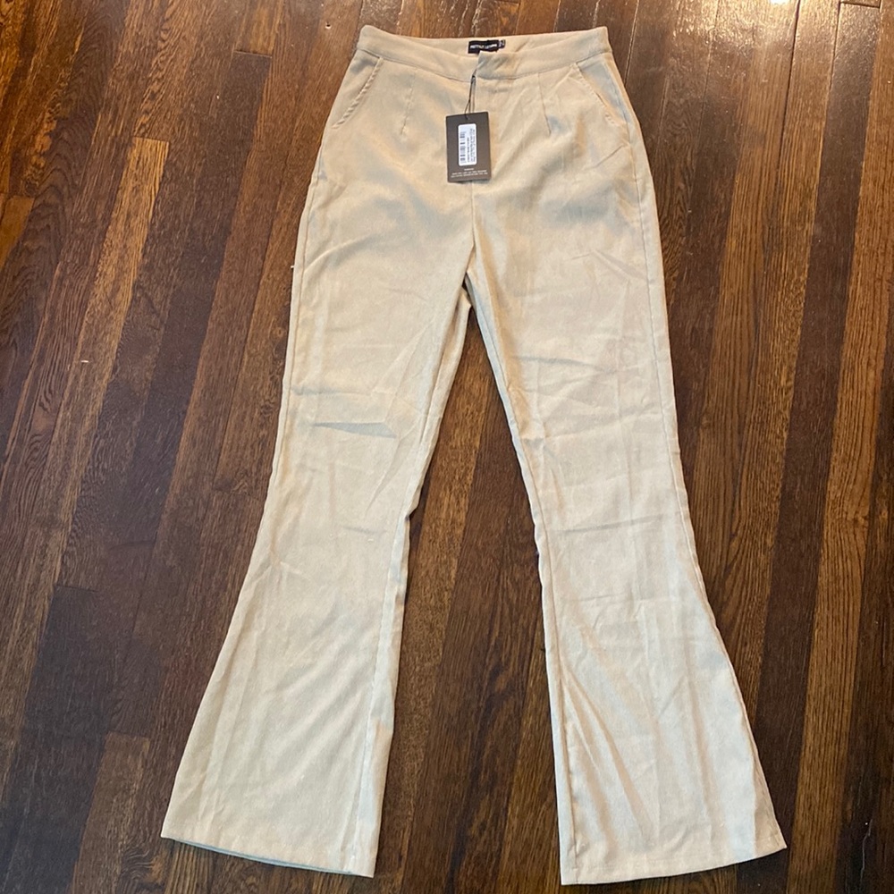 High waist wide leg trousers